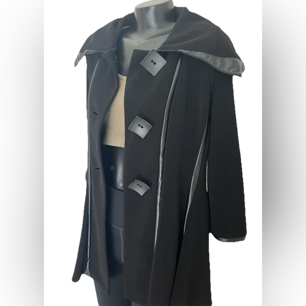 Vintage HAUTE COUTURE Paris black CONTRAST fluted JACKET blazer size: XS PERFECT